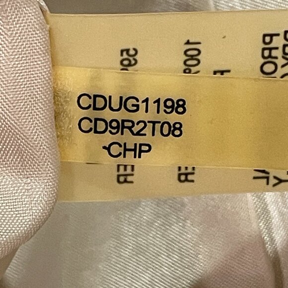 CALVIN KLEIN Dinner Jacket Long Sleeve Ruffle Button Down Texture Satin, Cream-M - Picture 9 of 9